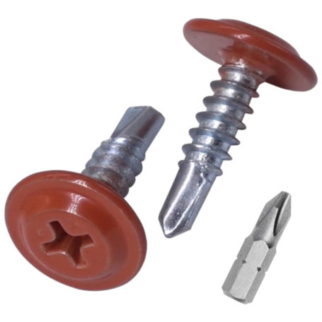 Lot de 50 vis autoforeuses SKIR'CO en cuivre marron RAL 8004 - 4,2 x 16 mm