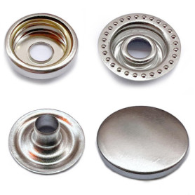 Boutons Pression Argentés de 15 mm avec Pince Métallique pour Bricolage