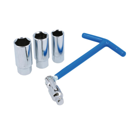 Jeu de Douilles à Bougie avec Poignée T Laser 8373 - 4 Pièces