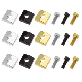 EMSea Lot de 9 Écrous de Verrouillage pour Guitare Électrique - Noir, Argent, Or