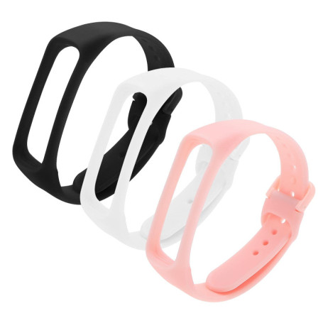 Pack de 3 Bracelets en Silicone pour Montre Samsung Galaxy Fit - Noir, Blanc, Rose