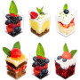 KAHEIGN 60 Mini Coupes à Dessert Transparentes - Gobelets Carrés en Plastique pour Fêtes