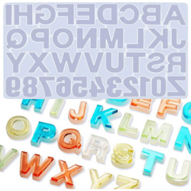 Moule en Silicone pour Bijoux - Alphabet et Chiffres, Réutilisable et Durable