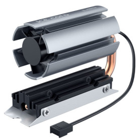 Refroidisseur M.2 SSD GRAUGEAR avec Ventilateur PWM et Caloducs en Cuivre
