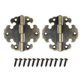 Lot de 10 charnières pliables en bronze antique pour meubles