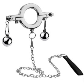 Pince lestée Bondage Masters pour pénis et testicules avec laisse amovible