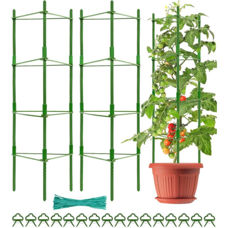 Cages à Tomates Réglables KAHEIGN - Support de Plantes 160CM pour Jardin