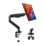 Ibergrif Bras Écran PC pour Moniteur 13-32 Pouces, Support Écran Ergonomique à Ressort à Gaz, Réglable en Hauteur, Inclinable, P