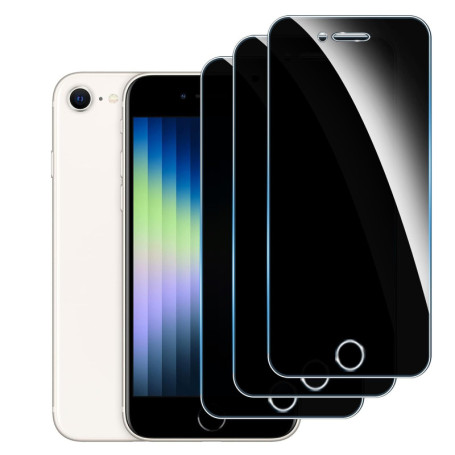 Protecteur d'Écran Anti-Espion en Verre Trempé pour iPhone SE 2022/2020 - 3 Pièces