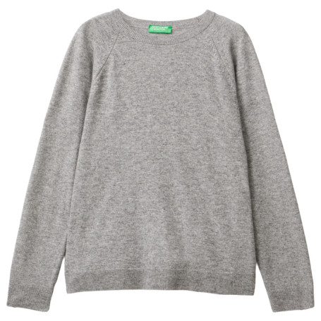 Pull en Cachemire Gris à Manches Longues - United Colors of Benetton