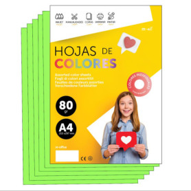 Papier A3 Couleur Vert Fluo - 100 Feuilles 80g pour Imprimante
