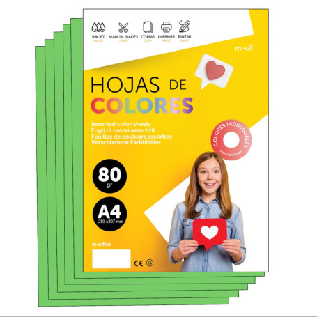 Papier A4 Couleur Vert 80g - Idéal pour Imprimante et Loisirs Créatifs (250 Feuilles)