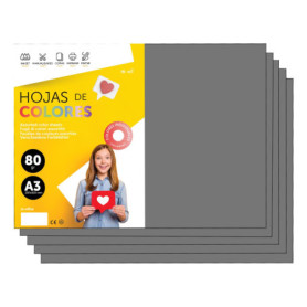 Papier A3 Couleur 80g M-Office - 100 Feuilles Grises pour Imprimante et Loisirs Créatifs