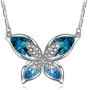 Collier Papillon en Cristal Bleu Hypoallergénique - VINATO
