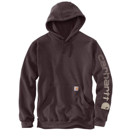 Sweat-shirt Carhartt Homme à Capuche Sépia Foncé avec Poche Kangourou