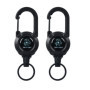 Lot de 2 porte-clés rétractables en acier avec mousqueton - Design compact et anti-perte