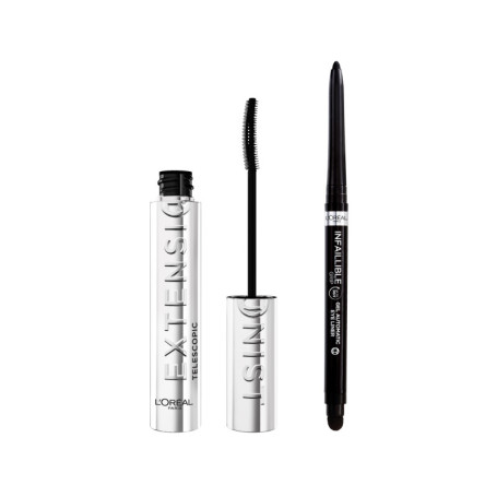 L'Oréal Paris Duo Mascara Telescopic et Eyeliner Infaillible - Noir Intense