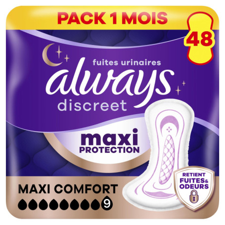 Always Discreet Maxi Pads - Serviettes d'incontinence ultra-absorbantes pour adultes