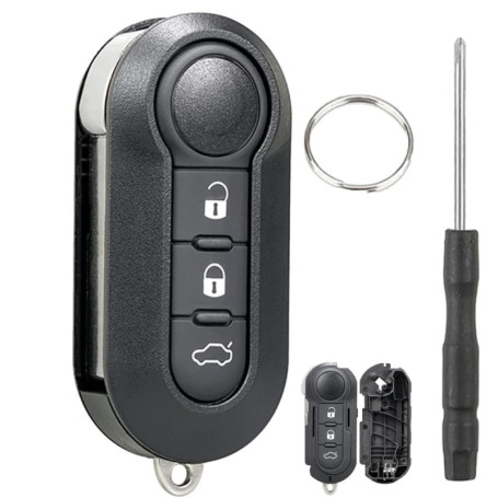 Coque de Clé de Voiture pour Fiat et Lancia - Remplacement 3 Boutons