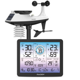 Station Météo Raddy VP7 sans Fil avec Écran 7,4" en Violet