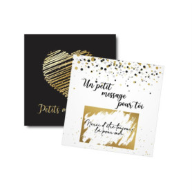 Coffret de 52 Cartes à Gratter Personnalisables Noir & Doré avec Stickers