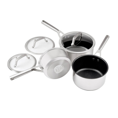 Set de 3 Casseroles Ninja Foodi ZEROSTICK en Acier Inoxydable