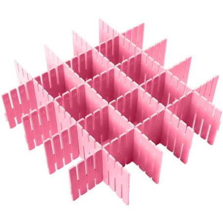 Organisateur de Tiroir CO - 8 Pcs en Plastique Rose pour Rangement Pratique