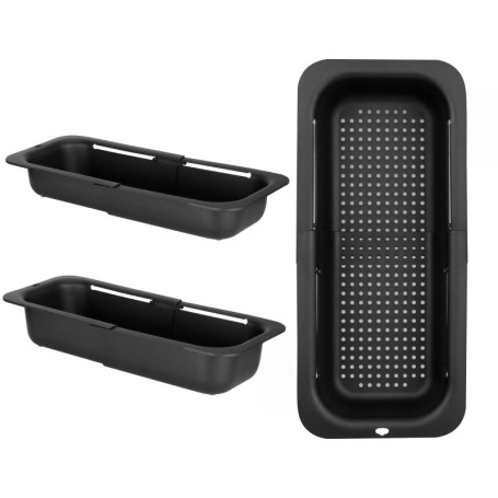 Cozary Passoire Évier Extensible 2 Pièces - Égouttage Rapide pour Fruits et Légumes