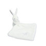 Lapin Doudou Blanc Ultra Doux avec Motif Fleuri - Peluche Bébé