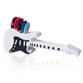 Boîte de Rangement Médiators en Forme de Guitare - Accessoire Idéal pour Guitaristes