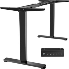 VIVO Bureau Électrique Assis-Debout à Double Moteur Noir - Cadre Réglable Ergonomique