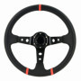 Volant Sport Universel AUTO-STYLE Deep-Dish 350mm Noir avec Bandes Rouges