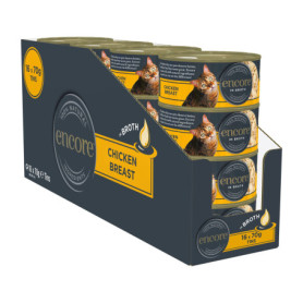 Encore Nourriture Humide Naturelle pour Chat au Poulet - 16 Boîtes de 70g