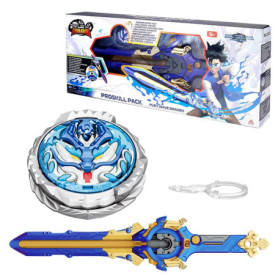 Toupie en Métal Infinity Nado Fury Wave Dragon avec Lanceur Épée - Bleu