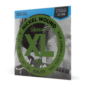 Cordes de Guitare Électrique D'Addario EXL117 - Hybrides 11-56