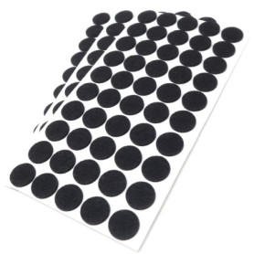 Patins en Feutre Auto-adhésifs Noir - 150 Pièces Ø 22 mm pour Meubles