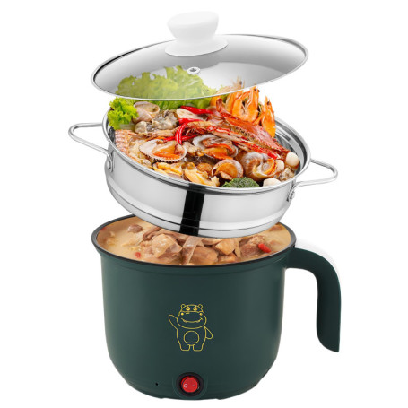 Mini Cuisinière Électrique Portable avec Cuiseur à Vapeur 1,5 L