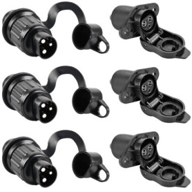 Prise 3 Pôles Étanche pour Remorque 12V - Connecteur Universel pour Tracteurs et Machines