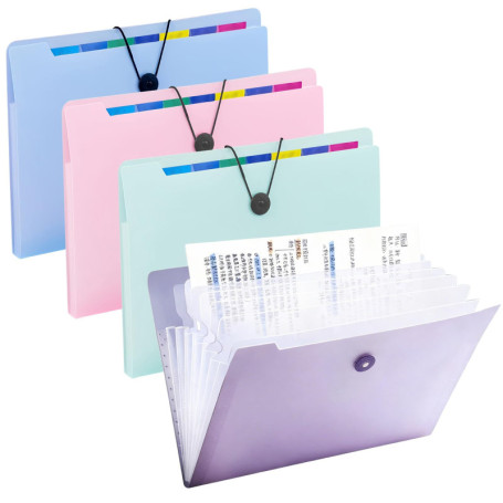 Lot de 4 trieurs A4 avec 12 compartiments - Organiseur de documents pratique