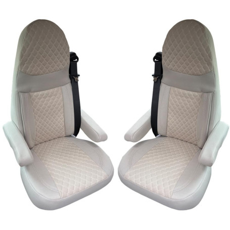 Lot de 2 Housses de Siège Beige pour Camping-Car Aguti GIS Liner