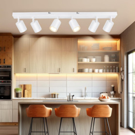 Plafonnier Moderne Dehobo avec 6 Spots GU10 Orientables - Éclairage Design pour Cuisine et Salon