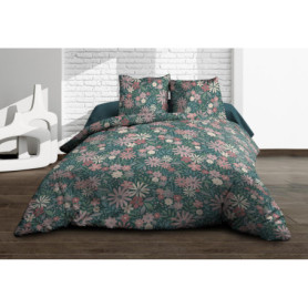 Ensemble Housse de Couette et Taies en Pur Coton - Bleu 220x240 cm