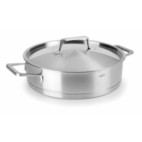 Plat Rond en Acier Inoxydable LACOR 26 cm avec Anses Ergonomiques