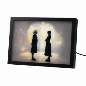 Cadre Lumineux Mercredi Addams - Décoration LED Multicolore pour Chambre Ado