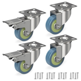 Jeu de 4 Roulettes Pivotantes RAVN HAMAN 50 mm avec Frein - Charge Lourde jusqu'à 50 kg