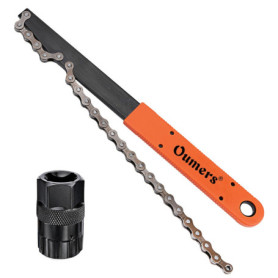 Kit Outils de Chaîne de Vélo Oumers - Clé de Démontage et Fouet de Chaîne