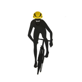 Marque-page Cycliste Balvi en PVC Noir et Jaune - Idéal pour les Amateurs de Vélo