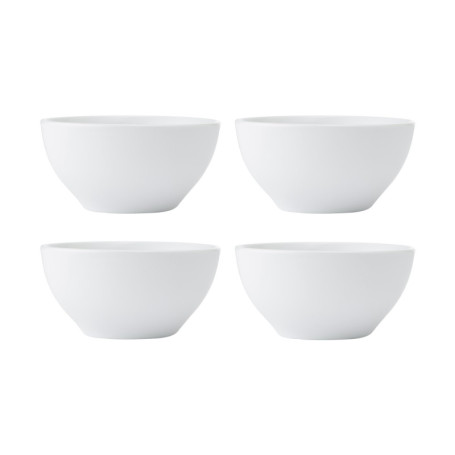 Mikasa Chalk - Lot de 4 Bols en Porcelaine Blanche, 10 cm, Idéal pour Tapas et Desserts