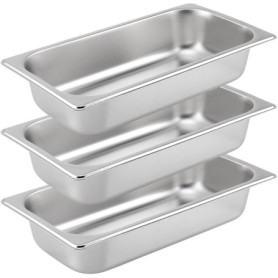NAMYEUT Lot de 3 Plats à Four en Inox Rectangulaires