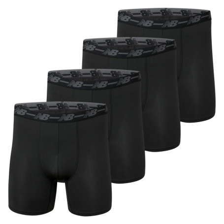 Lot de 4 Boxers New Balance en Maille Noire pour Homme